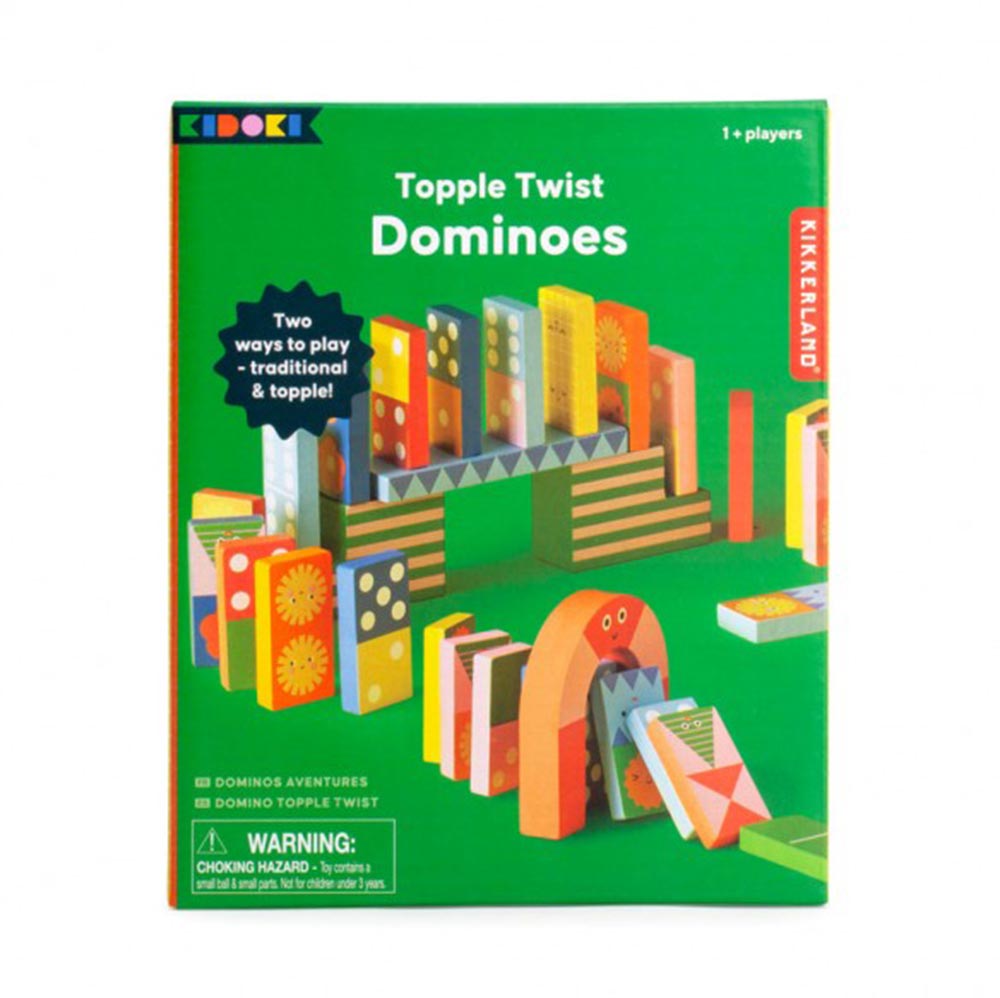 Ξύλινο Ντόμινο Topple Twist Dominoes KID36-F Kikkerland - 90633