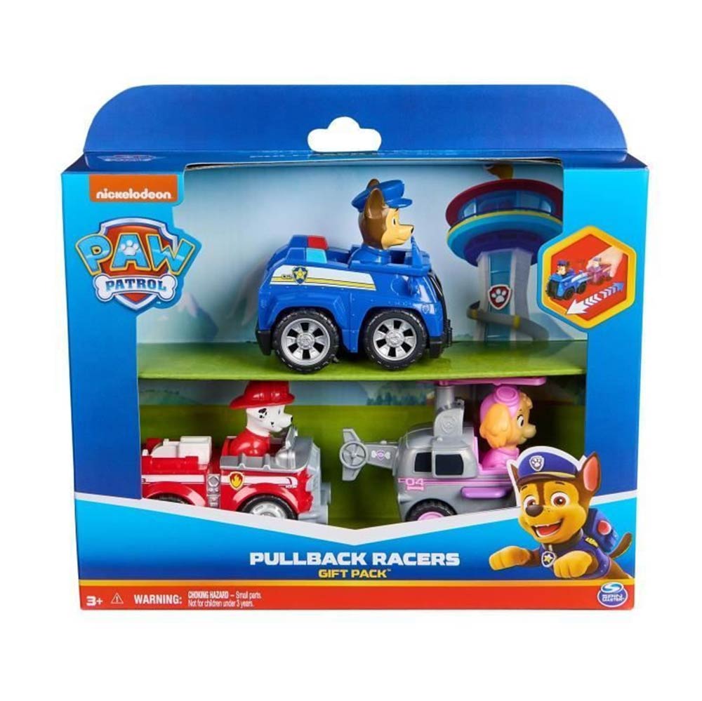 Σετ Οχημάτων Paw Patrol Pull-Back Racers 3τμχ 6070440 Spin Master - 90408