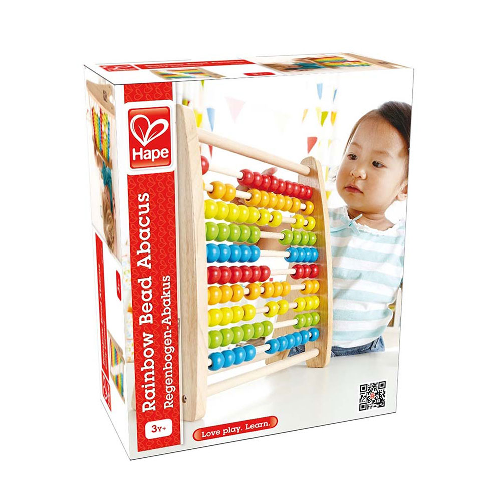 Ξύλινος Άβακας Rainbow Bead Abacus Early Explorer E0412A Hape - 0