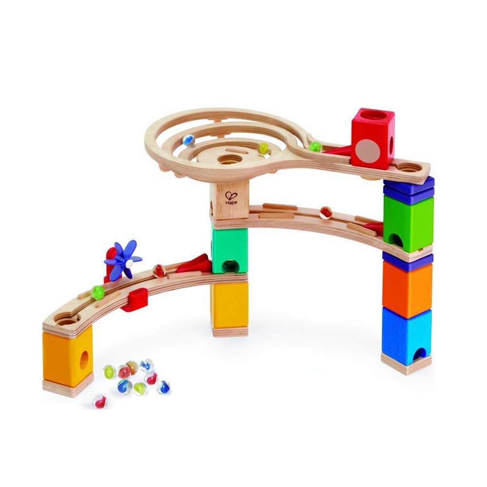 Ξύλινη Πίτσα Λαβύριθνος Quadrilla Marble Run - Race To The Finish 58τμχ E6021A Hape - 85203