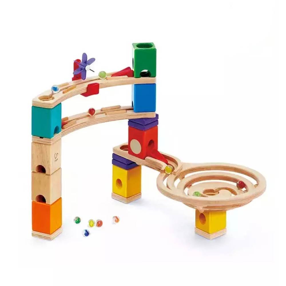 Ξύλινη Πίτσα Λαβύριθνος Quadrilla Marble Run - Race To The Finish 58τμχ E6021A Hape - 1