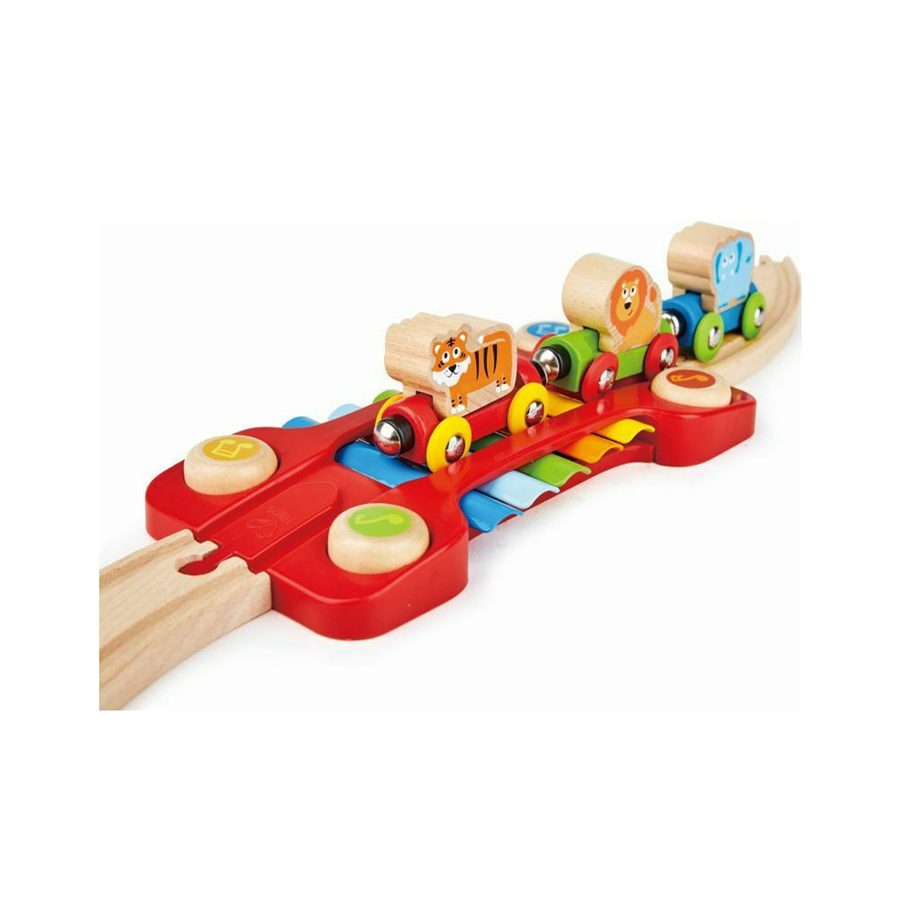 Ξύλινο Σετ Σιδηρόδρομος Music & Monkeys Railway E3825 Hape - 3