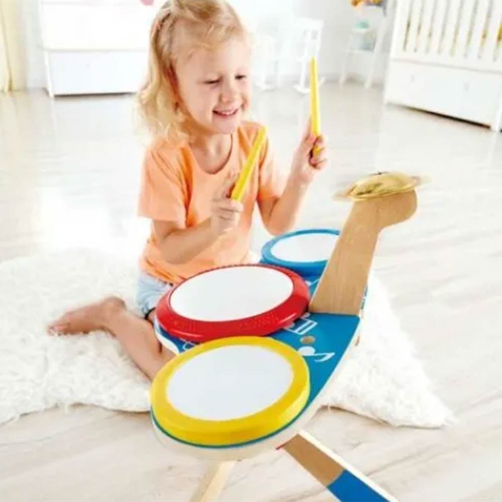 Ξύλινα Drums Set Early Melodies Rock & Rhythm Band E0613 Hape - 1