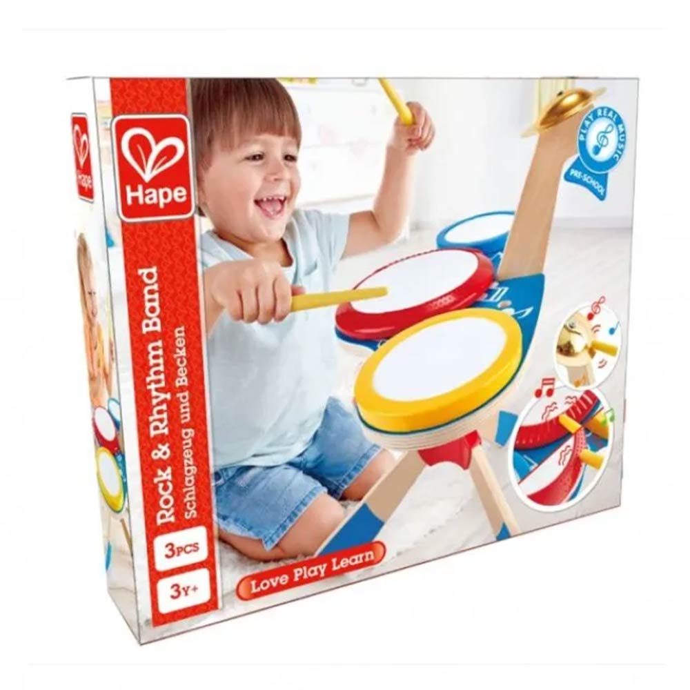 Ξύλινα Drums Set Early Melodies Rock & Rhythm Band E0613 Hape - 3