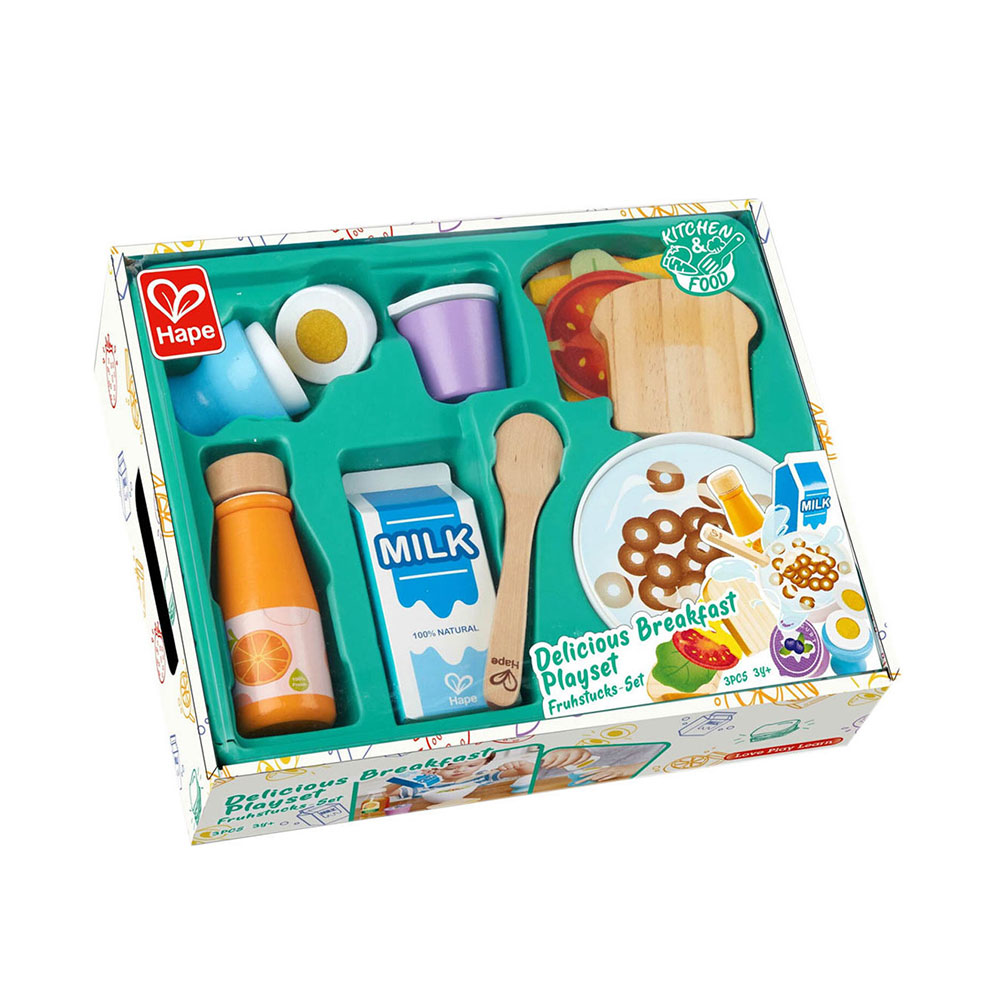 Ξύλινο Σετ Τρόφιμα Breakfast Playfully Delicious E3172A Hape - 0