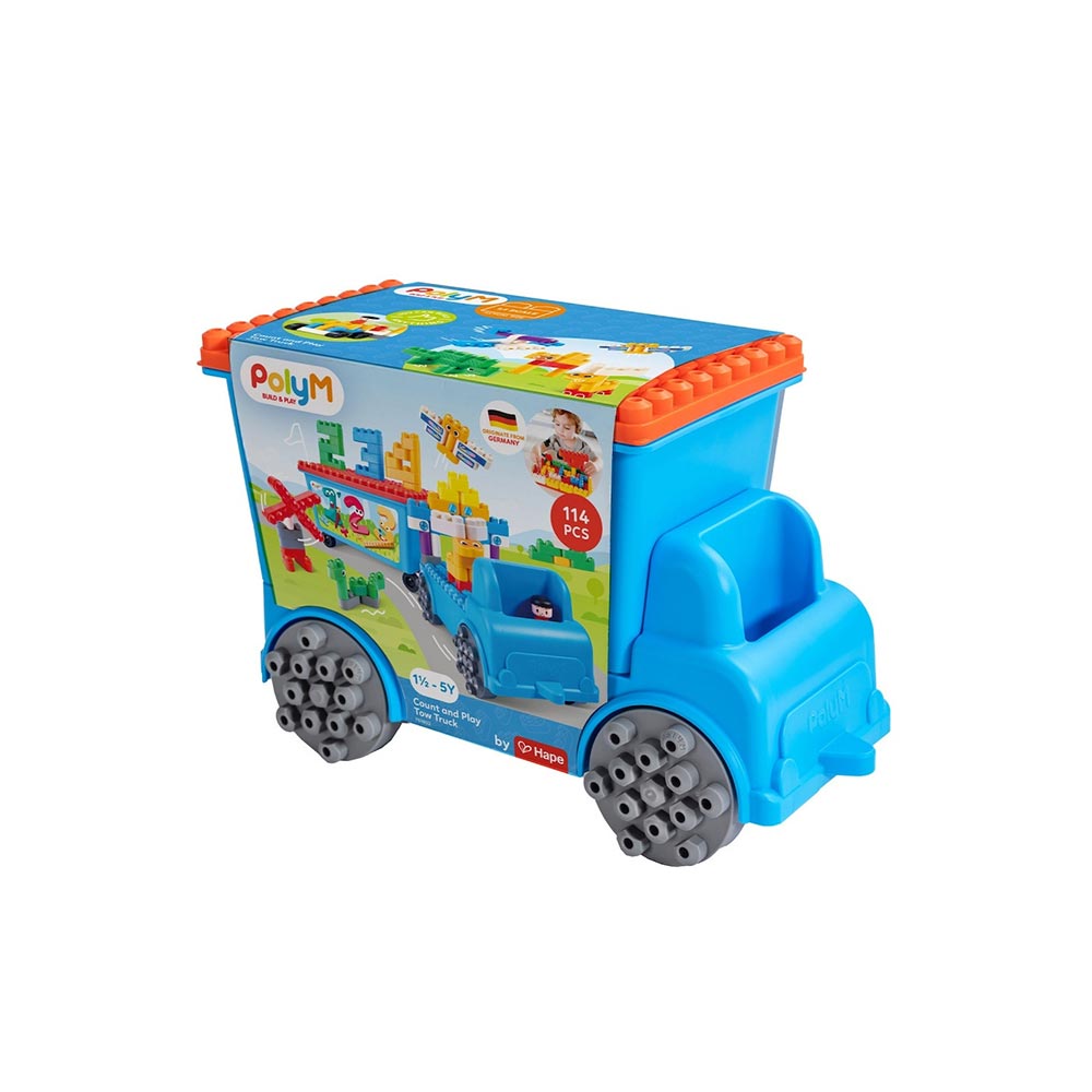 Σετ Κατασκευών Παίζω & Μετράω Tow Truck 114Τμχ PolyM  761802 Hape - 1