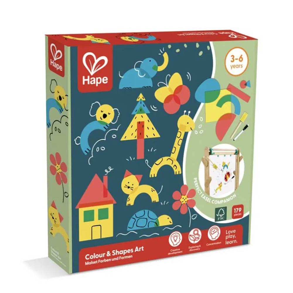 Ξύλινο Παιχνίδι Κατασκευών Early Explorer Colour & Shapes Art E2011A Hape - 82837