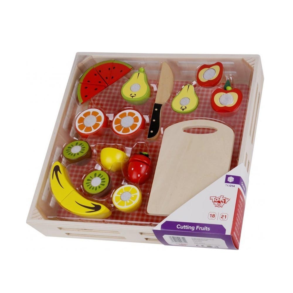 Ξύλινα Φρούτα με Ξύλο Κοπής και Δίσκο TKI014 Tooky Toy - 1