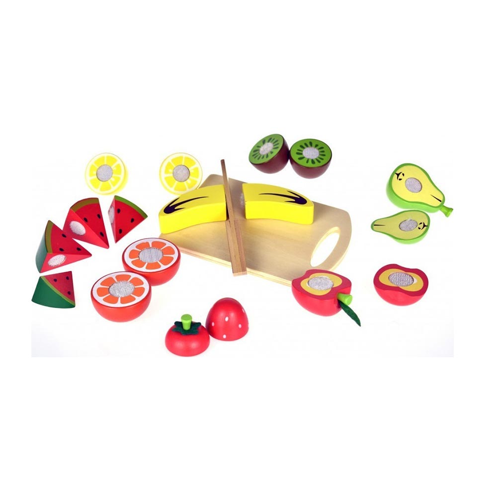 Ξύλινα Φρούτα με Ξύλο Κοπής και Δίσκο TKI014 Tooky Toy - 3