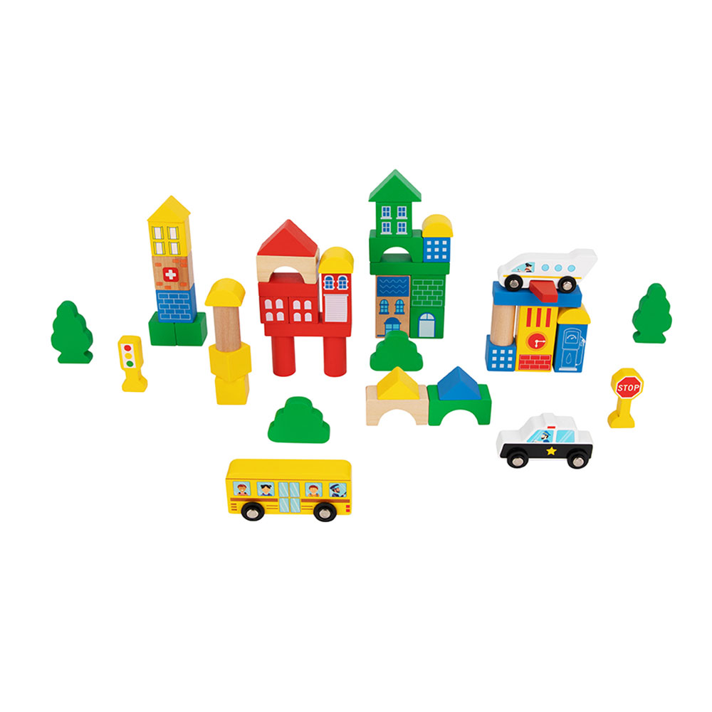 Ξύλινα Τουβλάκια Πόλη TH451 Tooky Toy  - 40244
