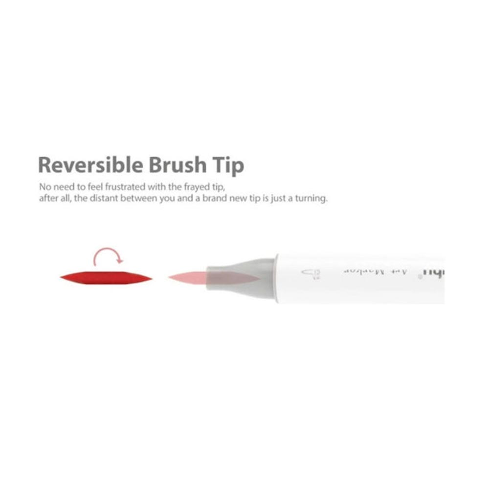 Μαρκαδόροι Honolulu Σετ 6 Basic Tones Brush+Chisel OHU-Y30-80403-51 Ohuhu - 1