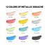 Σετ 12 Χρωμάτων Twin Cup Gouache Metallic Colors- Yellow Case TST75 Himi - 3