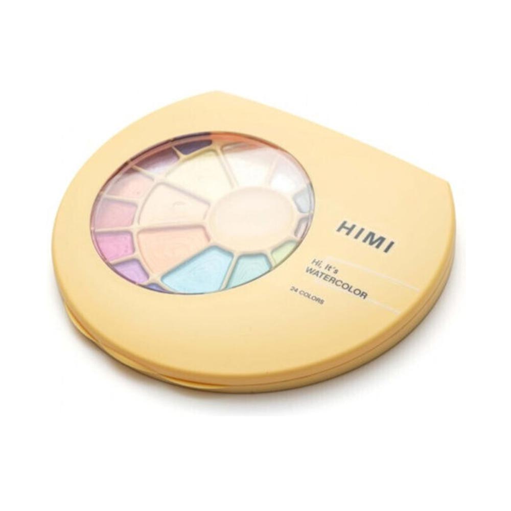 Σετ Ακουαρέλας 24 Χρωμάτων Semi - Moist Watercolour - Yellow Case, Metallic YSC192 Himi - 125425
