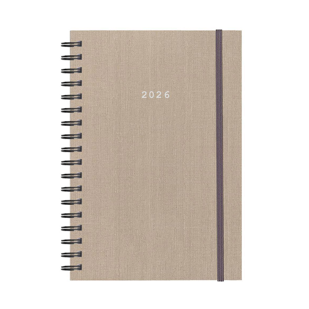 Ημερολόγιο Ημερήσιο Νatural Flexi Μπεζ Με Λάστιχο Και Σπυράλ 2026 02046-24-26 Next - 108834