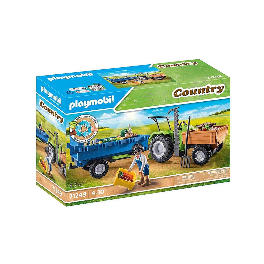 Country Life - Αγροτικό Τρακτέρ Με Καρότσα 71249 Playmobil - 0