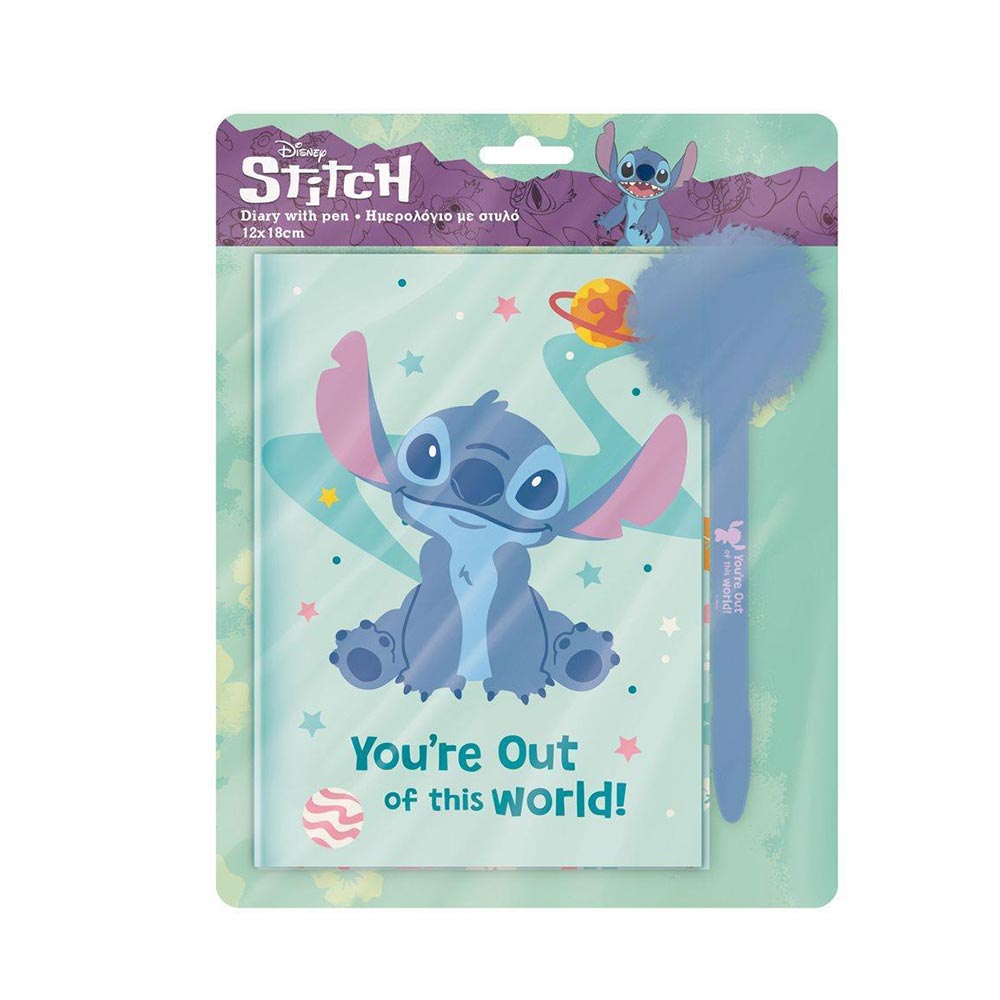 Σετ Ημερολόγιο Με Κλειδαριά και Στυλό Pom Pom Disney Stitch 565266 Diakakis - 106887