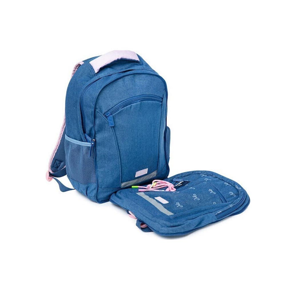 Τσάντα Πλάτης Δημοτικού Denim Bow 2 σε 1 11167 Yolo - 3