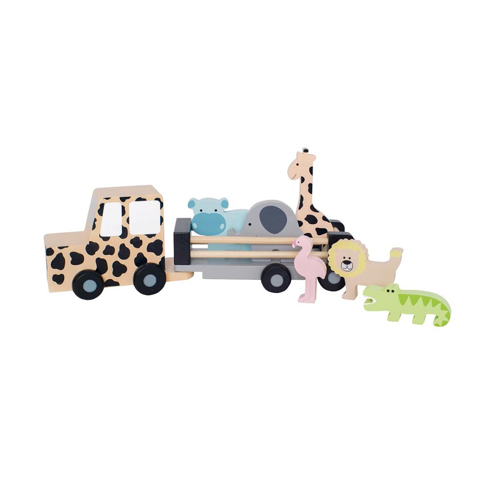 Ξύλινο Φορτηγάκι Με Άγρια Ζώα JB-W7171 Jabadabado - 25471