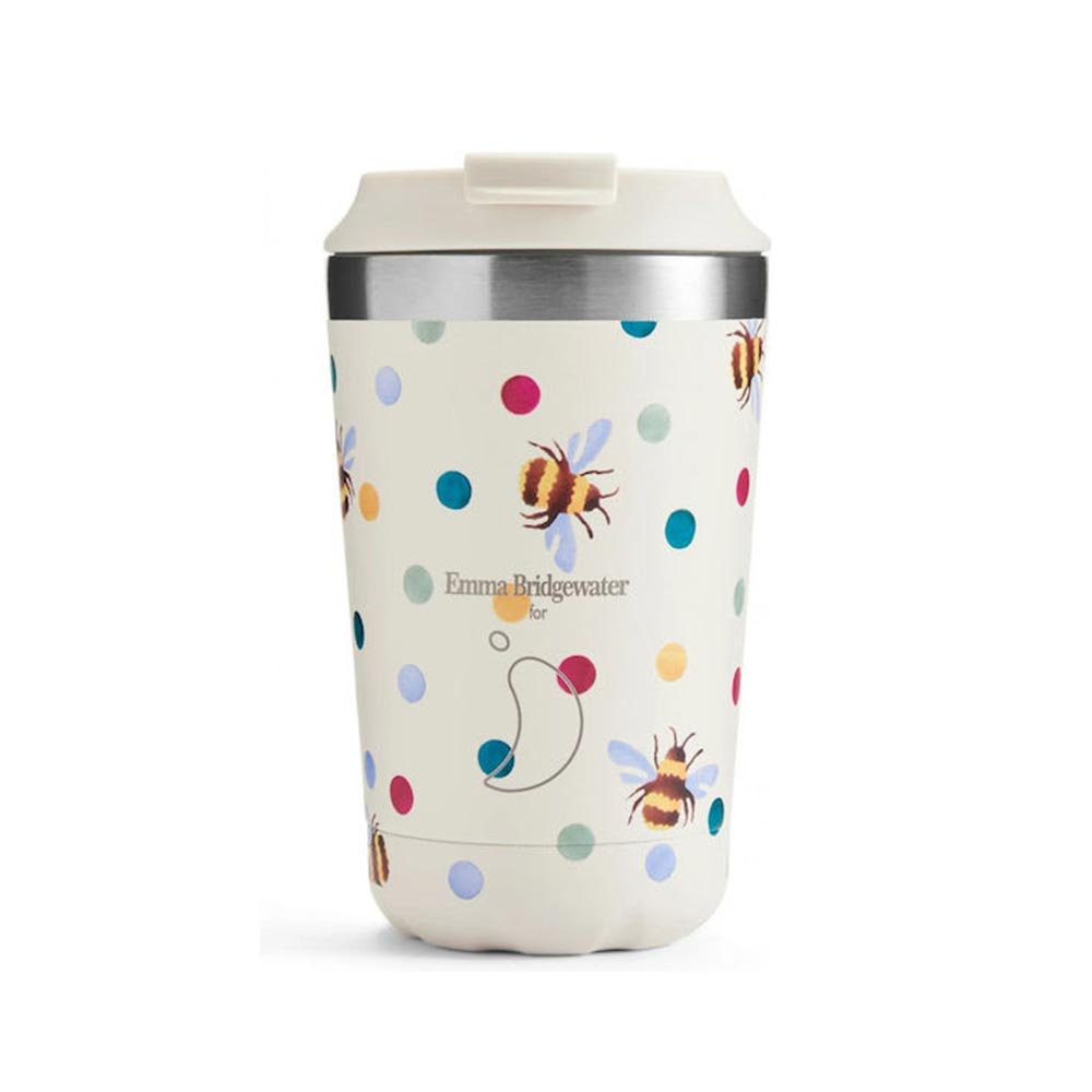 Ανοξείδωτο Ισοθερμικό Ποτήρι Θερμός E.B Polka Bees Coffee Cup 340ml Chillys - 98329