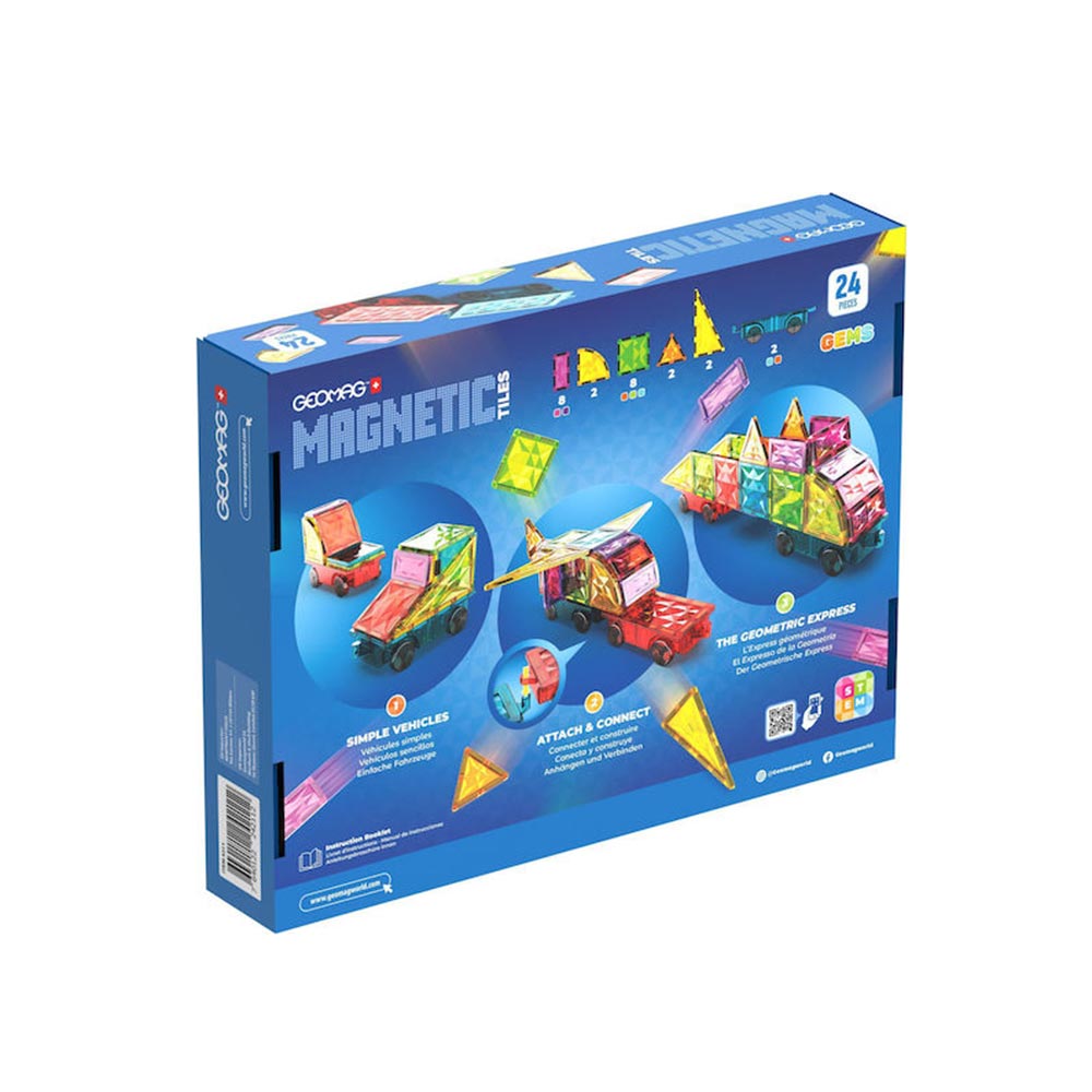 Μαγνητικό Παιχνίδι Tiles Gems Vehicles 24τμχ PF.224.211.00 Geomag - 6