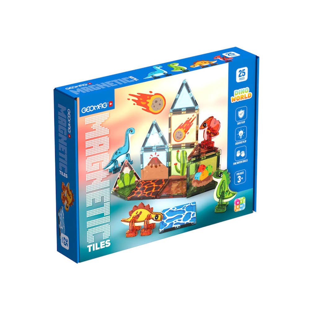 Μαγνητικό Παιχνίδι Tiles Dino World 25τμχ PF.224.221.00 Geomag - 109779