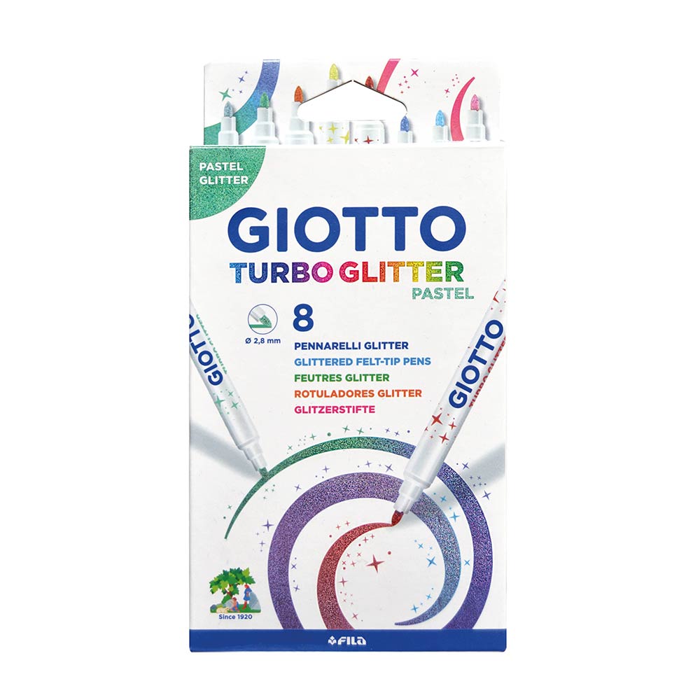 Μαρκαδόροι Ζωγραφικής Turbo Glitter Pastel 8τμχ 426300 Giotto