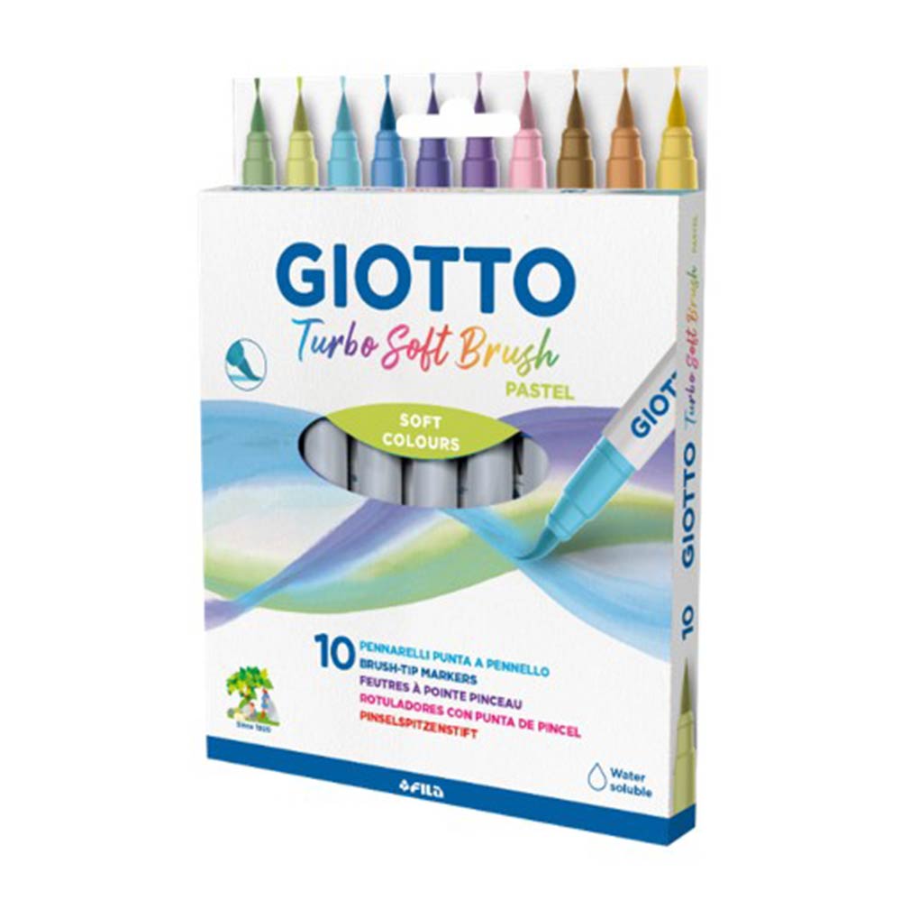 Μαρκαδόροι Ζωγραφικής Πινέλο Turbo Soft Brush Pastel 10τμχ 426900 Giotto