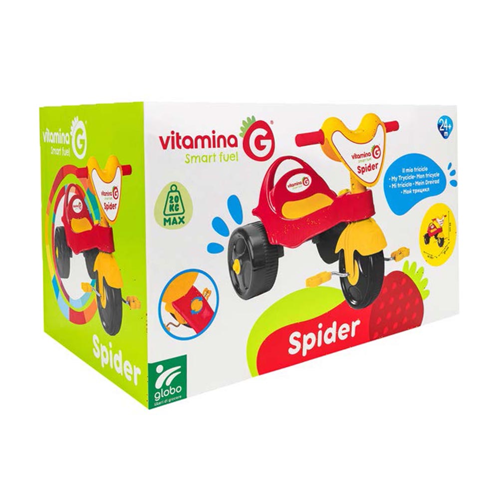 Παιδικό Τρίκυκλο Ποδήλατο Spider για 2+ Ετών Κόκκινο 05336 Globo  - 49152