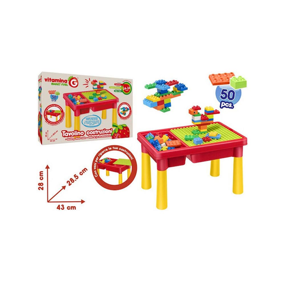 Τραπεζάκι με Τουβλάκια Construction Table 58τμχ 28314 Globo - 108870