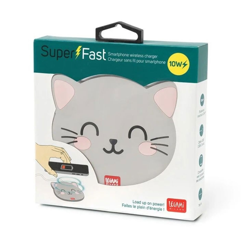 Ασύρματος φορτιστής Wireless Charging Stand - Super Fast Kitty WCHAR0008 Legami - 5