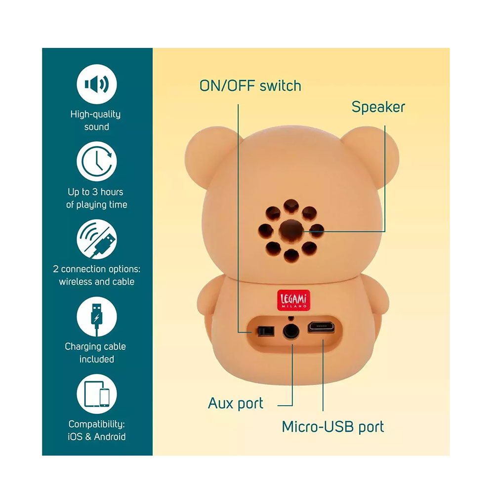 Wireless Speaker With Stand - The Sound Of Cuteness Teddy Bear SPS0002 Legami - 1