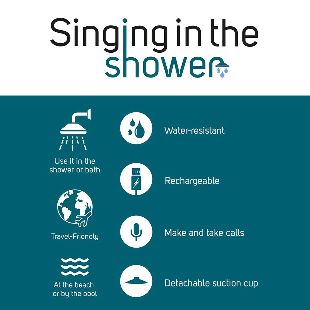 Αδιάβροχο Bluetooth Ηχείο Singing In The Shower Kitty SHOW0009 Legami - 3