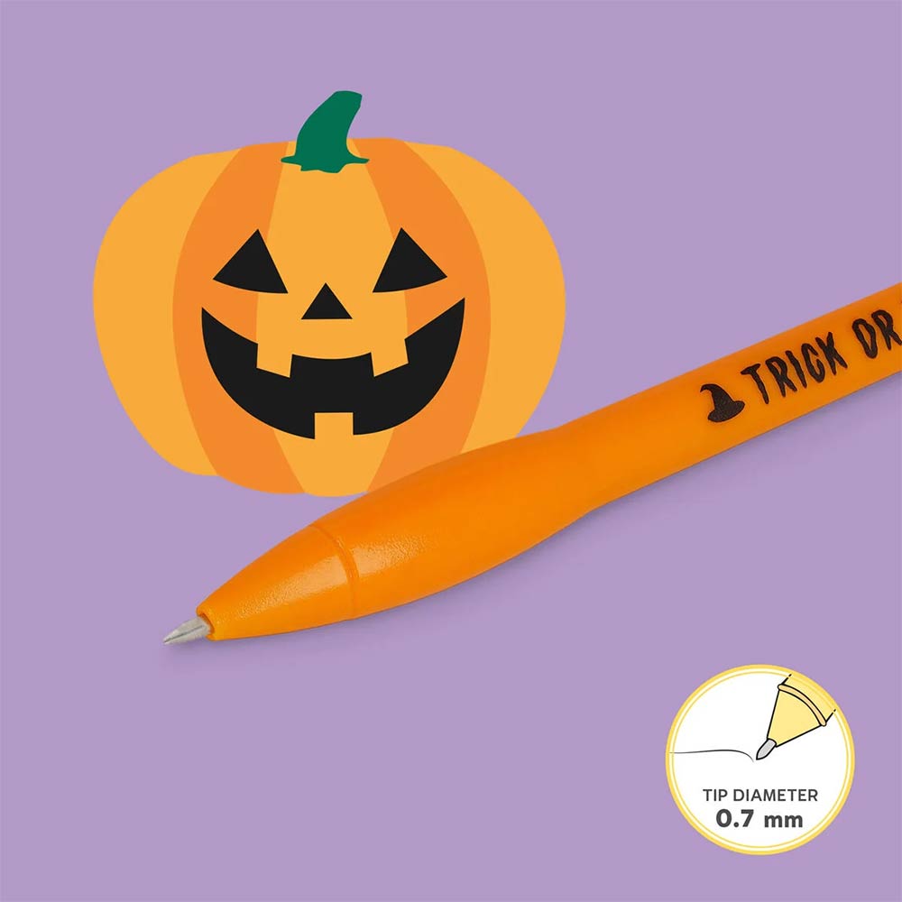 Στυλό Ballpoint Halloween Με Μαύρο Mελάνι και Φως - Κολοκύθα PP0001 Legami - 3