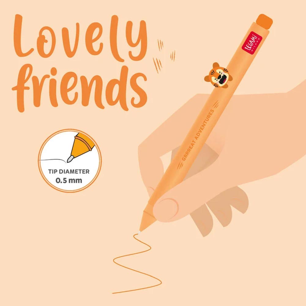 Στυλό Gel Με Πορτοκαλί Mελάνι Lovely Friends Tiger CPP0008 Legami - 2