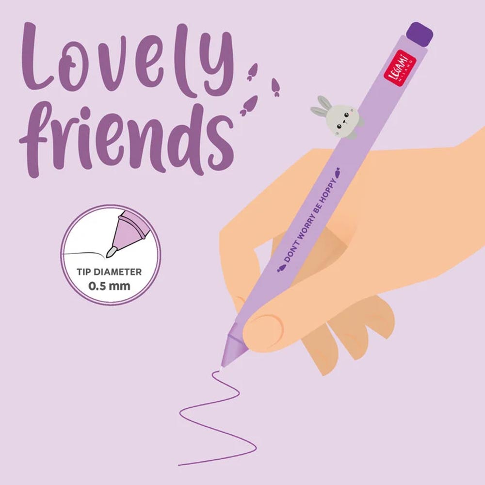 Στυλό Gel Με Μωβ Mελάνι Lovely Friends Bunny CPP0009  Legami - 2