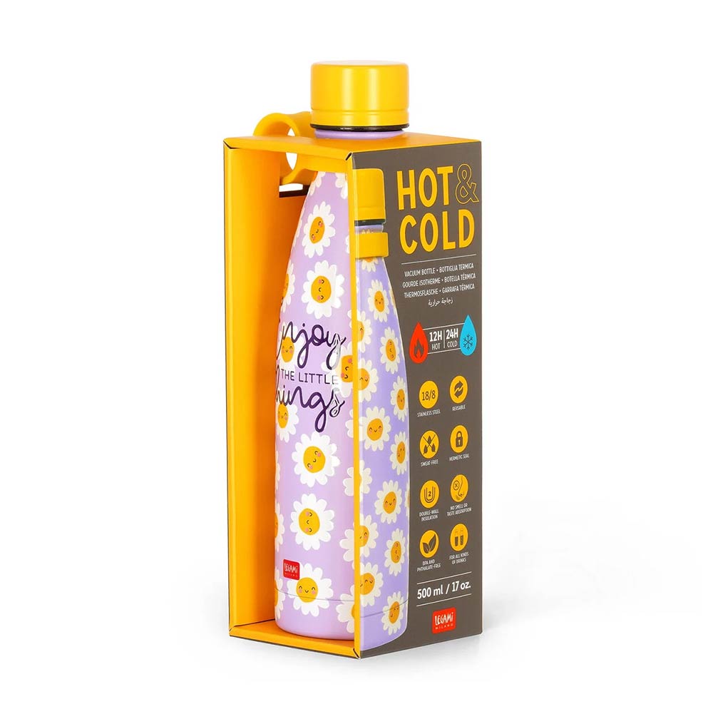 Ανοξείδωτο Μπουκάλι Θερμός Hot & Cold Daisy 500ml SSB0021 Legami - 3