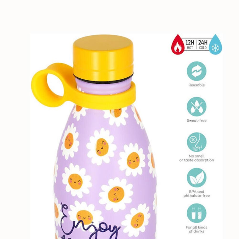 Ανοξείδωτο Μπουκάλι Θερμός Hot & Cold Daisy 800ml SSBL0009 Legami - 2