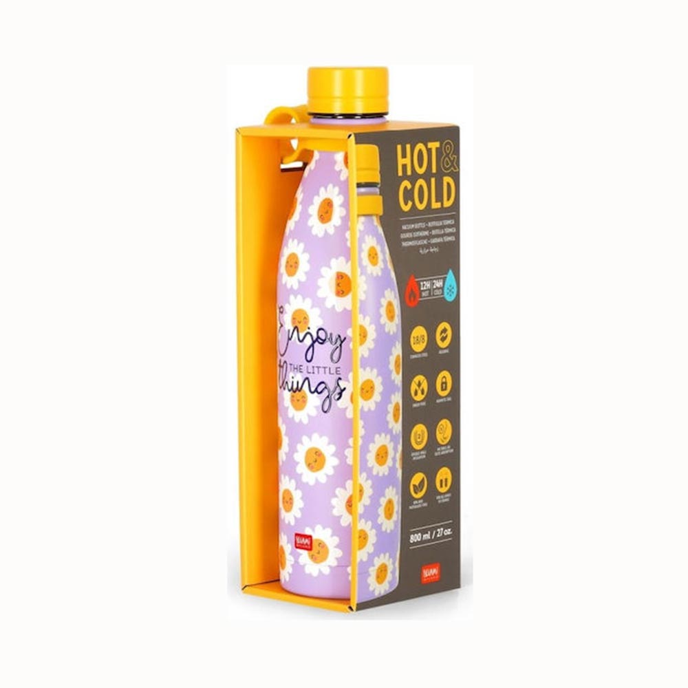 Ανοξείδωτο Μπουκάλι Θερμός Hot & Cold Daisy 800ml SSBL0009 Legami - 1