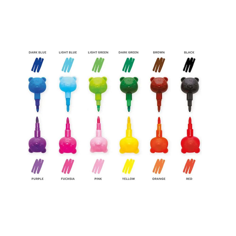 Στοιβαζόμενες Κηρομπογιές 12 σε 1 - Dream in Colour- Teddy Bear STC0002 Legami - 1