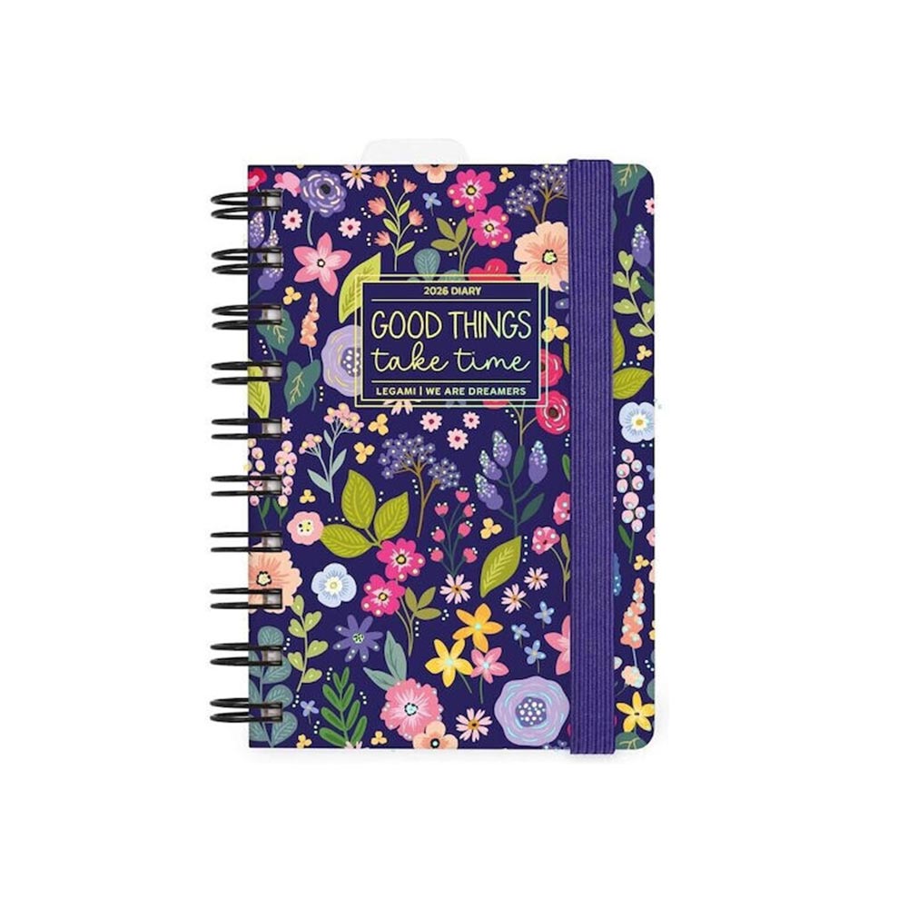 Εβδομαδιαίο Hμερολόγιο Σπιράλ 12 Mήνες Small 2026 Flowers AG2612150 Legami - 0