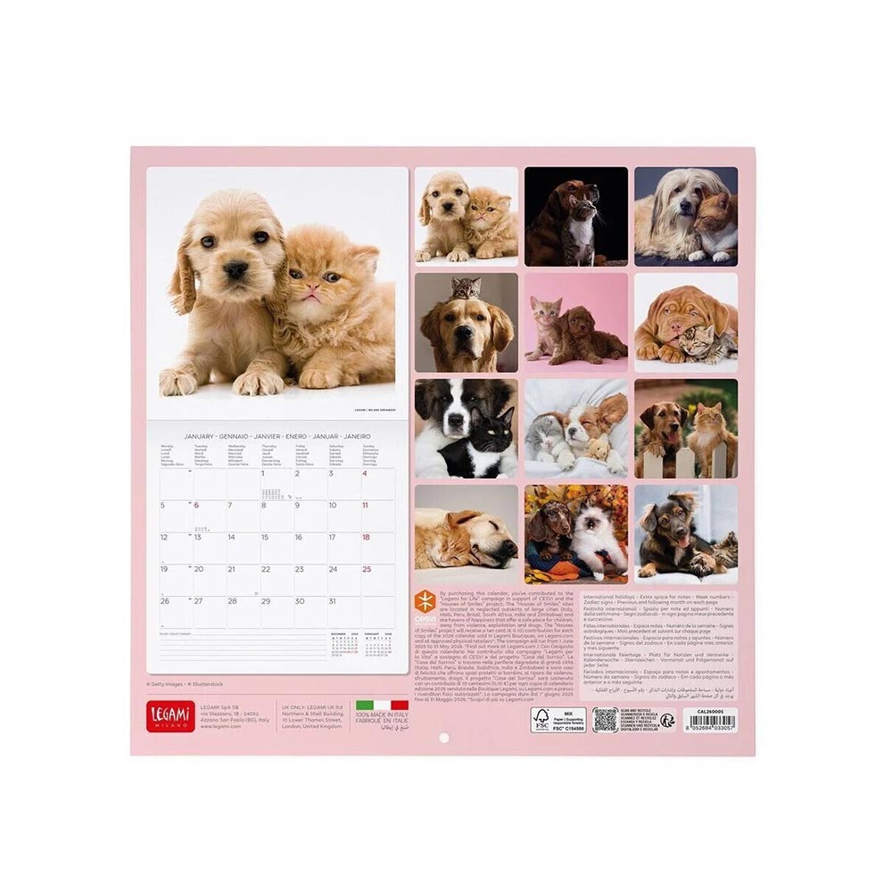 Μηνιαίο Επιτοίχιο Ημερολόγιο 2026 Best Friends 30x29cm CAL260005 Legami - 2