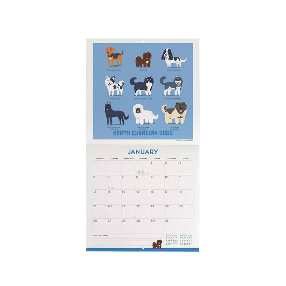 Μηνιαίο Επιτοίχιο Ημερολόγιο 2026 Dogs of the World 30x29cm CAL260037 Legami - 2