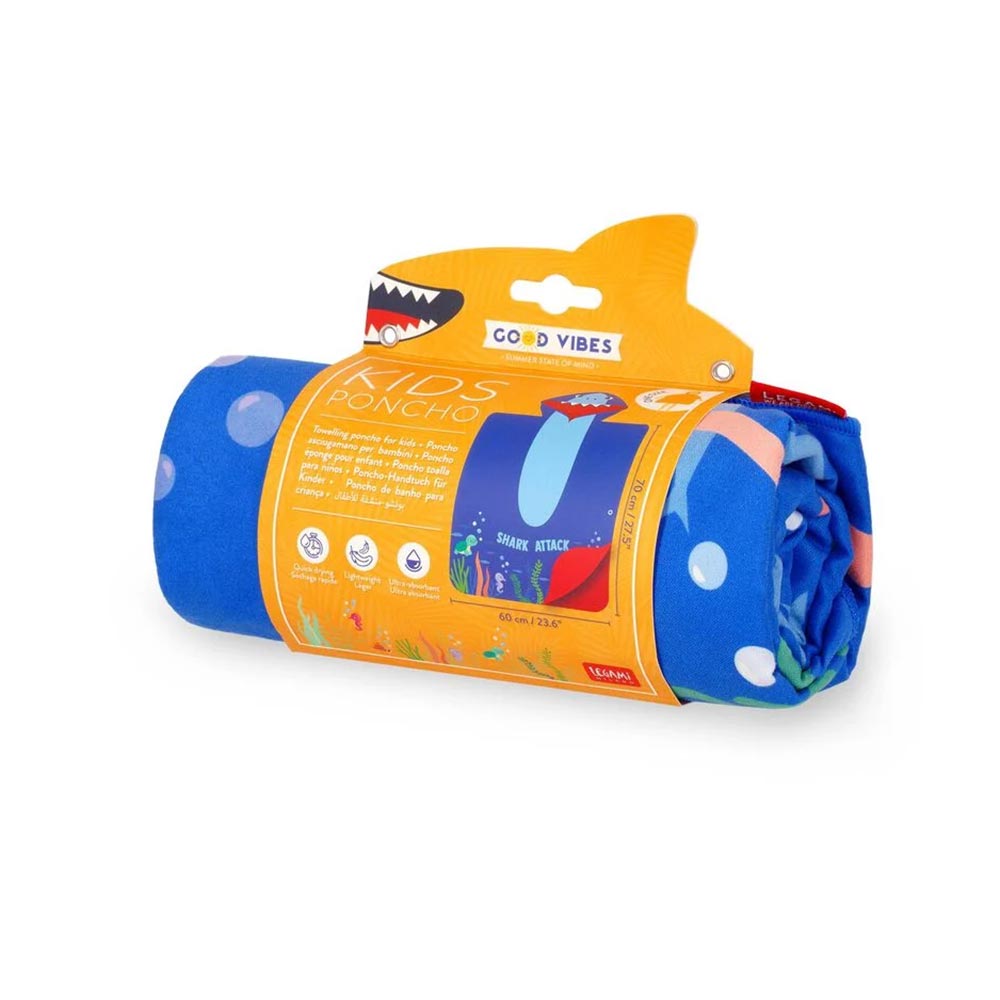 Παιδικό Πόντσο Πετσέτα Θαλάσσης Shark PTK0002 Legami - 3