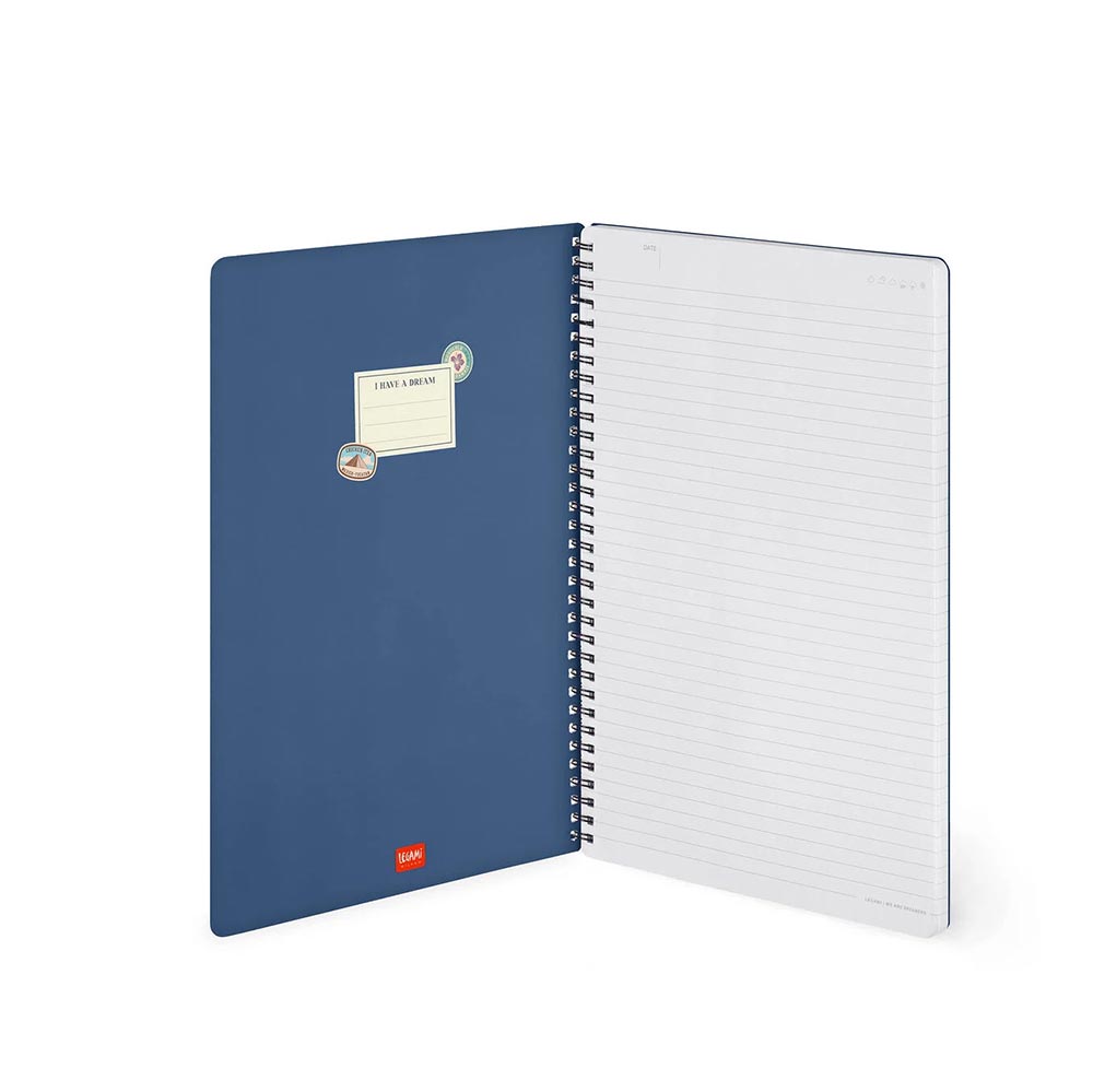 Σημειωματάριο Σπιράλ Ριγέ με Λάστιχο Α4 160Φ Travel Stickers A4NOTS0059 Legami - 1