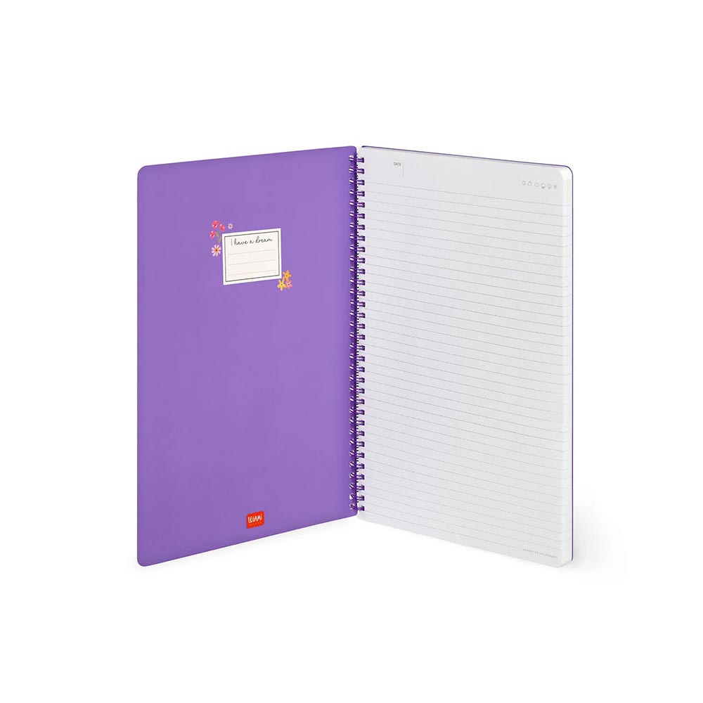 Σημειωματάριο Σπιράλ Ριγέ με Λάστιχο Α4 160Φ Flowers A4NOTS0060 Legami - 4