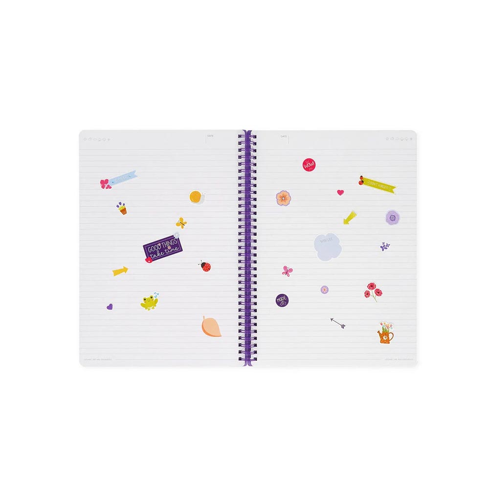 Σημειωματάριο Σπιράλ Ριγέ με Λάστιχο Α4 160Φ Flowers A4NOTS0060 Legami - 1