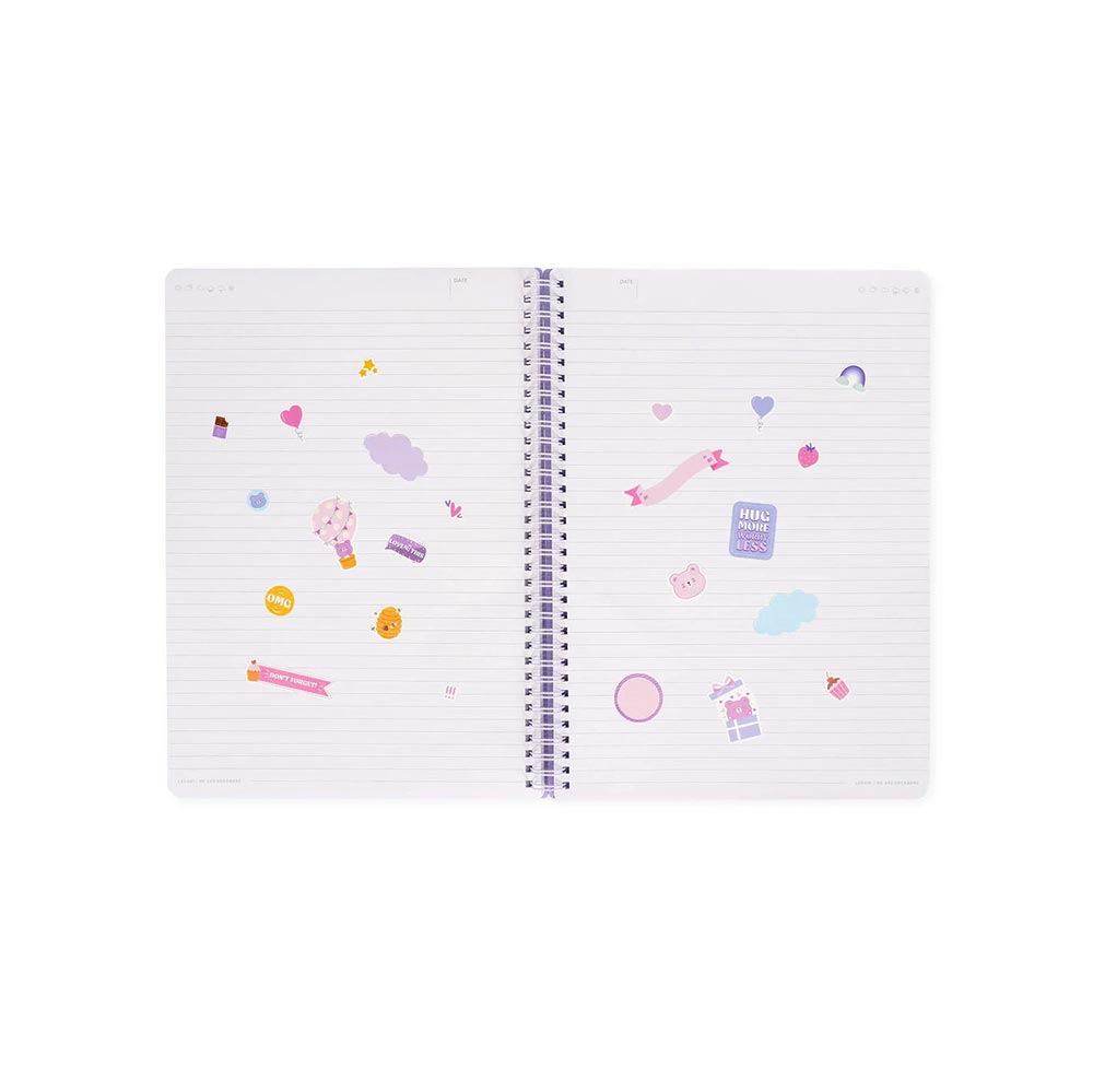 Σημειωματάριο Σπιράλ Ριγέ με Λάστιχο Α4 160Φ Teddy Bear A4NOTS0061 Legami - 3