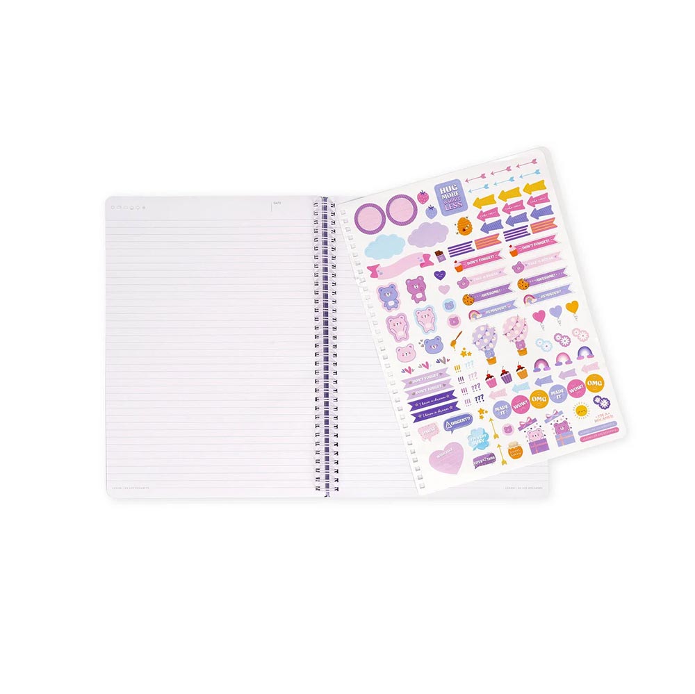 Σημειωματάριο Σπιράλ Ριγέ με Λάστιχο Α4 160Φ Teddy Bear A4NOTS0061 Legami - 4