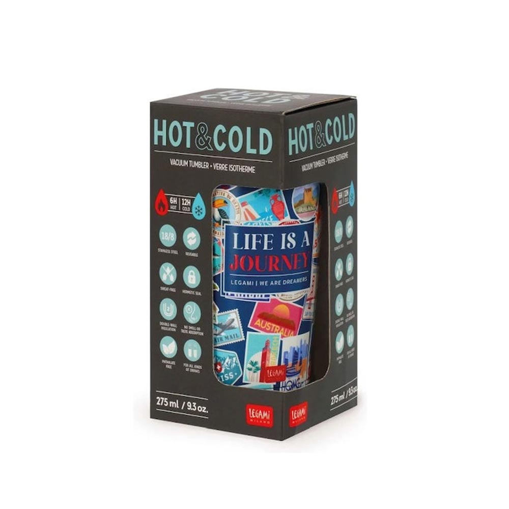 Κούπα Θερμός Ανοξείδωτο - Hot&Cold 275ml Travel Stickers NTUM0006 Legami - 2