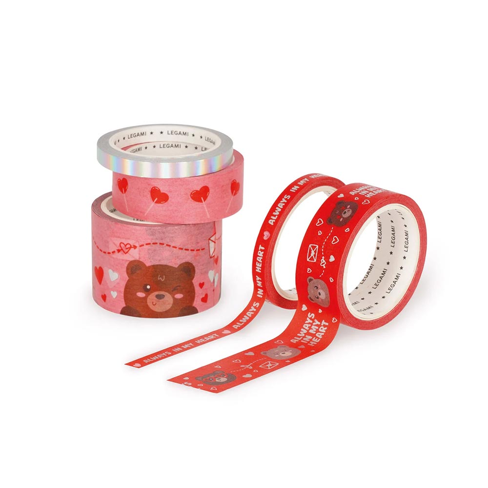 Αυτοκόλλητη Ταινία Tape By Tape Teddy Bear 5τμχ TAP0011 Legami - 1